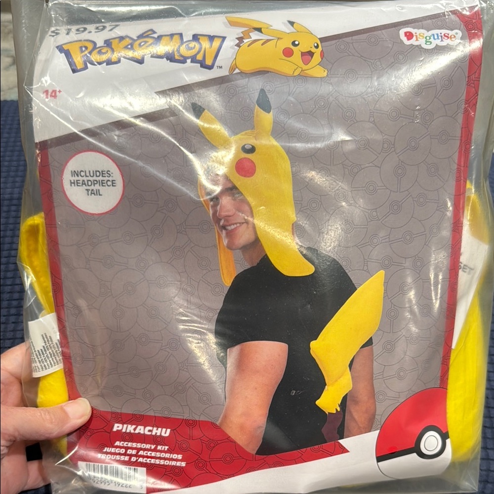 Pokemon Pikachu costume accessory kit /headpiece and tail only New